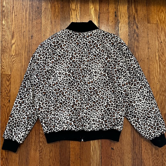rare animal print bomber jacket from club 75 size s with simpson lining - Picture 3 of 4